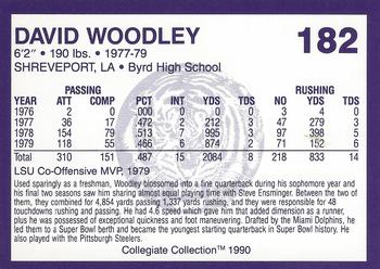 1990 Collegiate Collection LSU Tigers #182 David Woodley Back