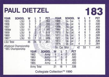 1990 Collegiate Collection LSU Tigers #183 Paul Dietzel Back