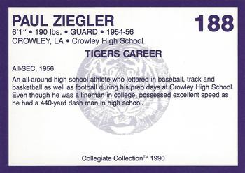 1990 Collegiate Collection LSU Tigers #188 Paul Ziegler Back