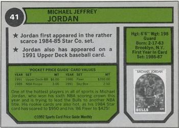 1992 SCD Sports Card Price Guide Monthly #41 Michael Jordan Back