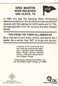 1989 LSU Tigers All-Americans #12 Eric Martin Back