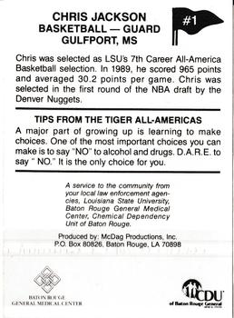 1989 LSU Tigers All-Americans #1 Chris Jackson Back