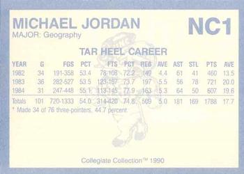 1990-91 Collegiate Collection North Carolina Tar Heels - Promos #NC1 Michael Jordan Back