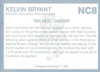 1990-91 Collegiate Collection North Carolina Tar Heels - Promos #NC8 Kelvin Bryant Back