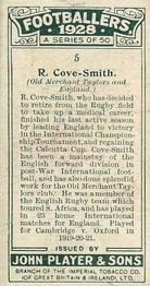 1928-29 Player's Footballers #5 Ronald Cove-Smith Back