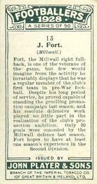 1928-29 Player's Footballers #13 Jack Fort Back