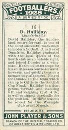 1928-29 Player's Footballers #15 Dave Halliday Back