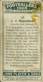1928-29 Player's Footballers #16 Charles Hanrahan Back
