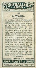 1928-29 Player's Footballers #49 Jack Weddle Back