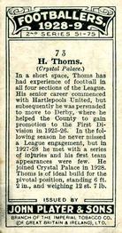1928-29 Player's Footballers #73 Harry Thoms Back