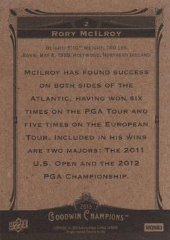 2013 Upper Deck Goodwin Champions #2 Rory McIlroy Back