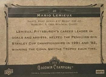 2013 Upper Deck Goodwin Champions #20 Mario Lemieux Back