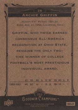 2013 Upper Deck Goodwin Champions #26 Archie Griffin Back