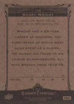 2013 Upper Deck Goodwin Champions #158 Harry Wright Back