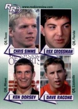 2002 Rookie Review #5 Chris Simms / Rex Grossman / Ken Dorsey / Dave Ragone Front