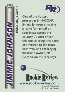 2002 Rookie Review #15 Jimmie Johnson Back
