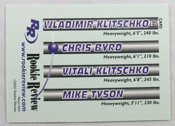 2002 Rookie Review #22 Wladimir Klitschko / Chris Byrd / Vitali Klitschko / Mike Tyson Back