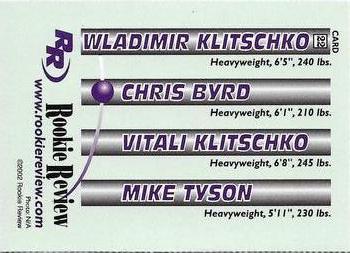 2002 Rookie Review #22 Wladimir Klitschko / Chris Byrd / Vitali Klitschko / Mike Tyson Back