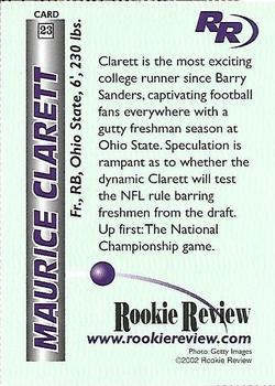 2002 Rookie Review #23 Maurice Clarett Back
