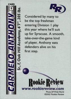 2002 Rookie Review #8 Carmelo Anthony Back