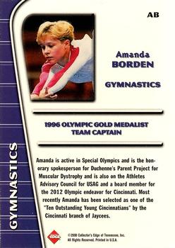 2000 Collector's Edge Women #AB Amanda Borden Back