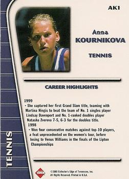 2000 Collector's Edge Women #AK1 Anna Kournikova Back