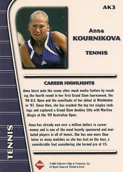 2000 Collector's Edge Women #AK3 Anna Kournikova Back