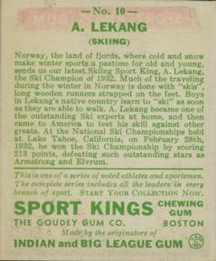 1933 Sport Kings (R338) #10 Anton Lekang Back