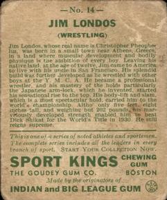1933 Sport Kings (R338) #14 Jim Londos Back