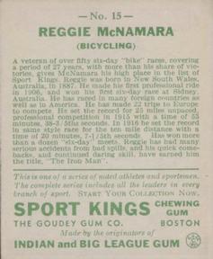 1933 Sport Kings (R338) #15 Reggie McNamara Back
