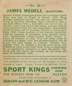 1933 Sport Kings (R338) #26 James Wedell Back