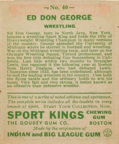 1933 Sport Kings (R338) #40 Ed Don George Back