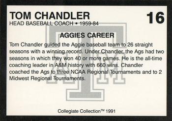 1991 Collegiate Collection Texas A&M Aggies #16 Tom Chandler Back