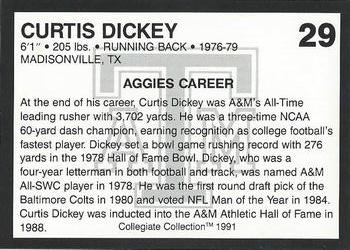1991 Collegiate Collection Texas A&M Aggies #29 Curtis Dickey Back