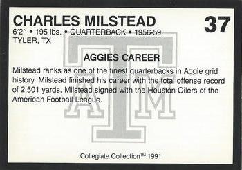 1991 Collegiate Collection Texas A&M Aggies #37 Charlie Milstead Back