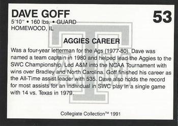 1991 Collegiate Collection Texas A&M Aggies #53 Dave Goff Back