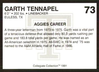1991 Collegiate Collection Texas A&M Aggies #73 Garth TenNapel Back