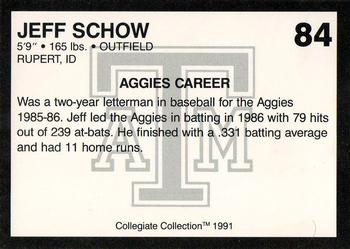 1991 Collegiate Collection Texas A&M Aggies #84 Jeff Schow Back