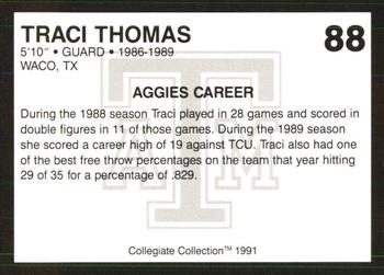 1991 Collegiate Collection Texas A&M Aggies #88 Traci Thomas Back
