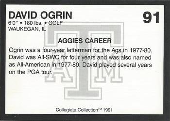 1991 Collegiate Collection Texas A&M Aggies #91 David Ogrin Back