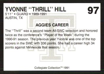 1991 Collegiate Collection Texas A&M Aggies #97 Yvonne Hill Back