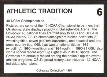 1991 Collegiate Collection Oklahoma State Cowboys #6 Athletic Tradition Back