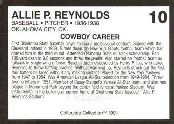 1991 Collegiate Collection Oklahoma State Cowboys #10 Allie P. Reynolds Back