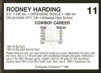1991 Collegiate Collection Oklahoma State Cowboys #11 Rodney Harding Back