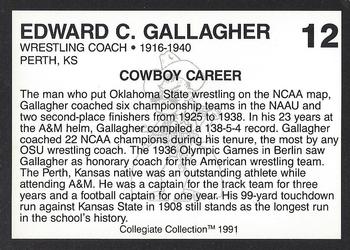 1991 Collegiate Collection Oklahoma State Cowboys #12 Ed Gallagher Back