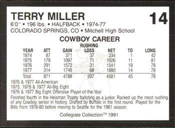 1991 Collegiate Collection Oklahoma State Cowboys #14 Terry Miller Back