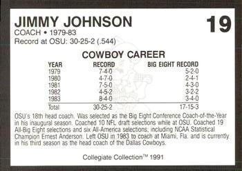 1991 Collegiate Collection Oklahoma State Cowboys #19 Jimmy Johnson Back