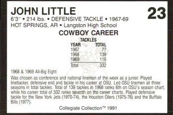 1991 Collegiate Collection Oklahoma State Cowboys #23 John Little Back