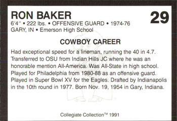 1991 Collegiate Collection Oklahoma State Cowboys #29 Ron Baker Back