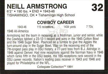 1991 Collegiate Collection Oklahoma State Cowboys #32 Neill Armstrong Back